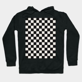 Check Pattern Black & Off White Hoodie